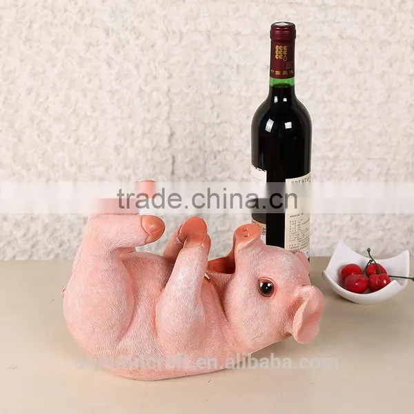 Resin Pig Shaped Funny Animal Wine Bottle Holders photo-4