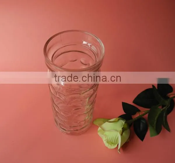 Clear Relief Pillar Glass Flower Pot photo-4