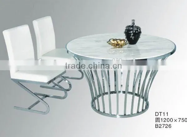DT11 Luxury Granite Marble Top 48 Inch Round Dining Table Sets photo-2