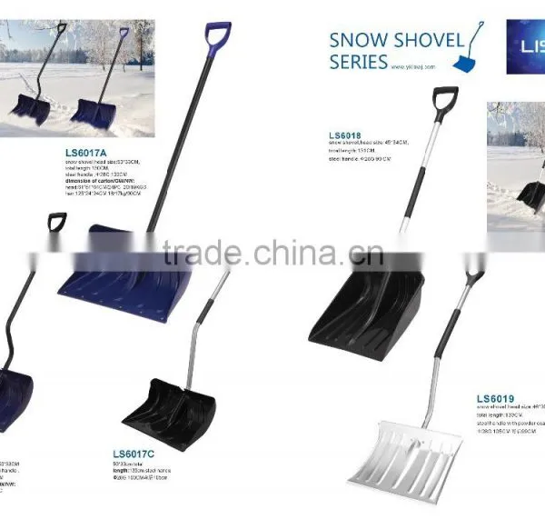 14" Plastic Snow Shovel With Long Metal Handle photo-3