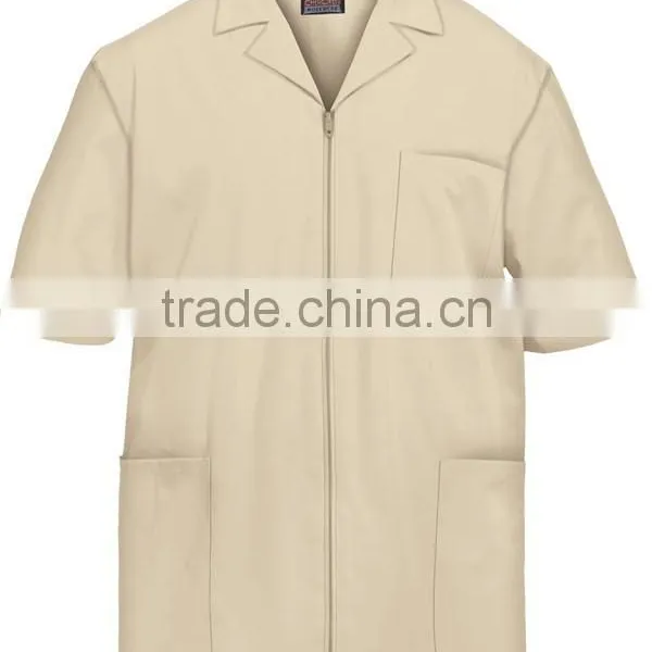 Medical Uniform Workwear Men's Short Sleeve Zip Front Scrub Jacket Medical Uniform photo-4