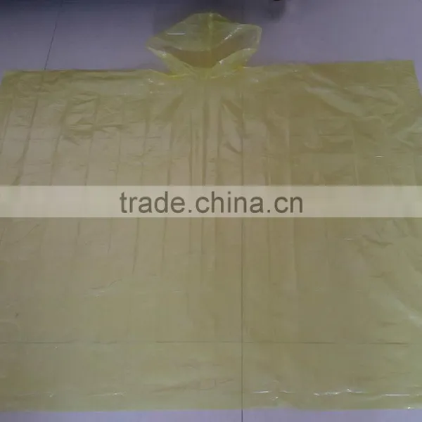PE Disposable Semitransparent Emergency Yellow Poncho photo-2