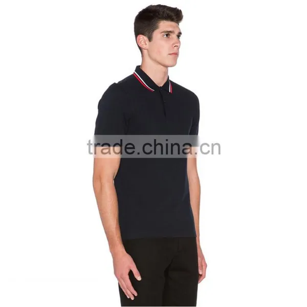 Wholesale Woven Collar Oversized Men Polo Shirt Black Polo Shirts photo-2