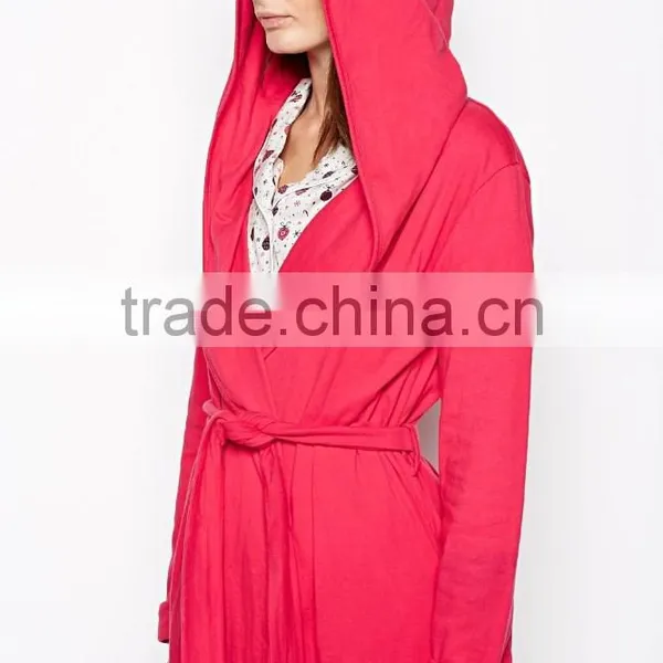 Rose Pink Blank Women Hooded Pajamas photo-3