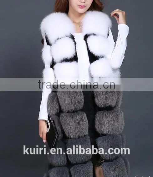 High-grade Genuine Fox Fur Vest Real Fox Fur Long Gilet Fashion Fur Winter Coat for Women photo-2