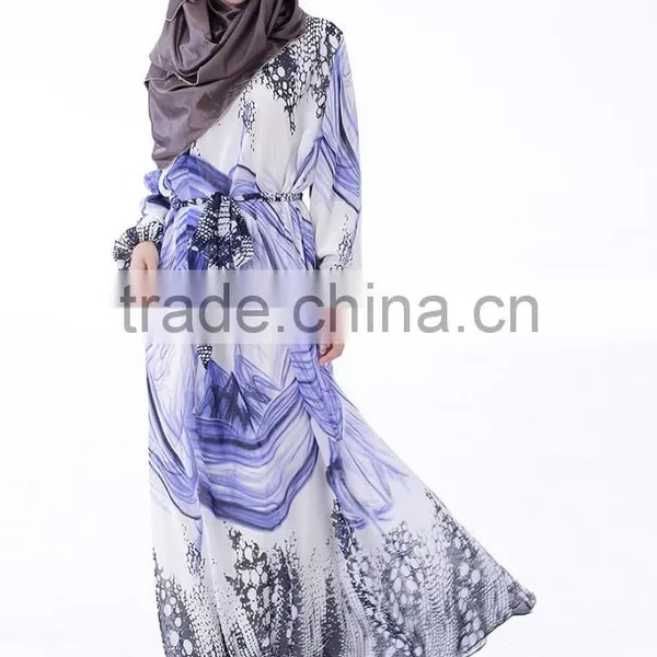Latest Design Thailand Indonesia Women Dress Muslim Dress Long Sleeve Dress photo-5