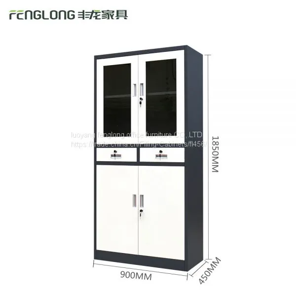 4 Glass Door With 2 Drawer Filing Cabinet Made in China photo-2