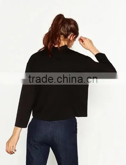 Runwaylover EY2324B Hot Sale 2017 Ladies Fashion Pure Color Blouse photo-2