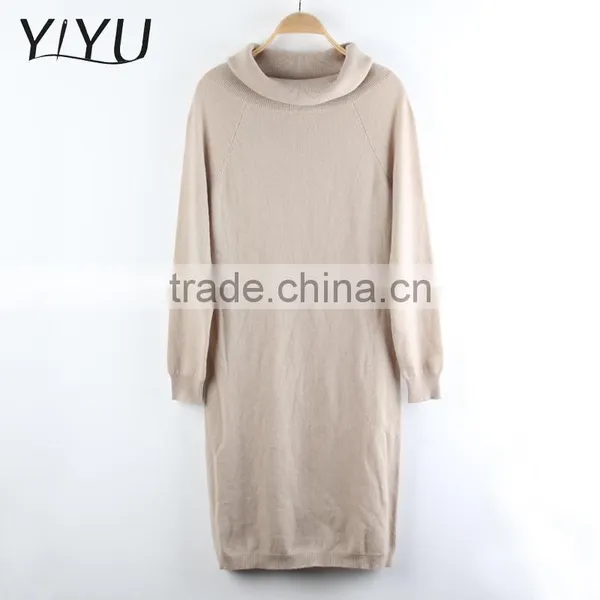 Casual Long Pattern Women Cashmere Grey Turtleneck Pullover Sweater photo-5
