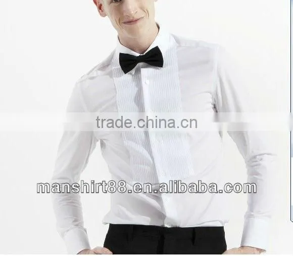 2016 Men's Slim Fit Long Sleeve White Wedding Dress Tuxedo Shirt photo-2