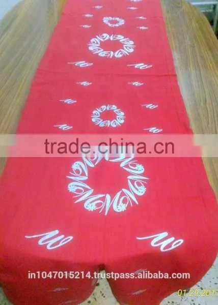 Silver Mettalic Printed Wedding Table Runner