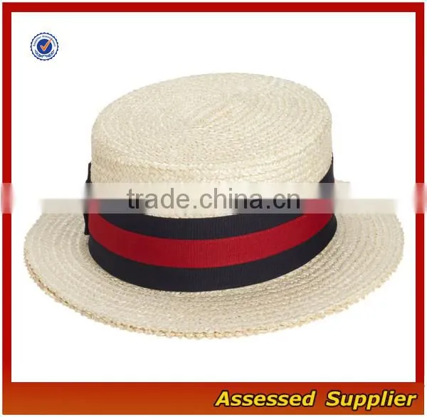 Unisex Economy Paper Straw Sailor Hat Cheap Fashion Boater Hat With Brim Bowknot photo-4