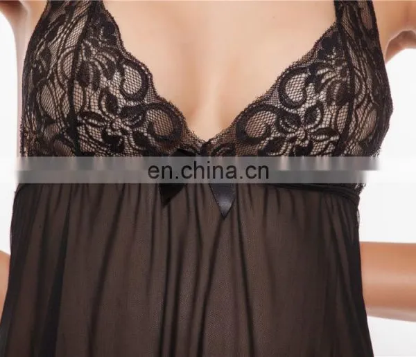 Wholesale Sexy Lingerie Black Babydoll Hot Girls Sexy Sleepwear photo-2
