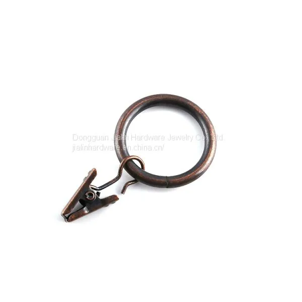 1 inch diameter decorative antique copper matte metal curtain clip ring