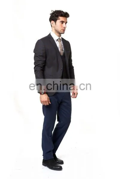Wholesale Two Buttons New Fashion 3 Piece Mens Suit photo-3