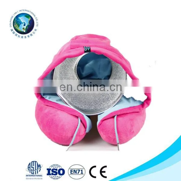 Personalized u Shaped Travel Hooded Neck Support Pillow photo-5