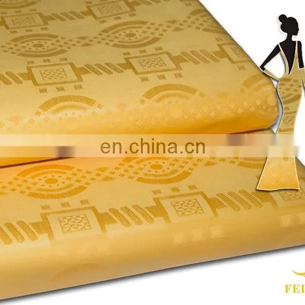 Best Selling African Jacquard Cotton Textile Fabric New Damask Bazin Wedding Party photo-3