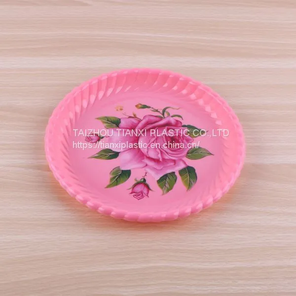 TX006 PLASTIC COLORFUL CAKE PLATE FOOD TRAY SNACK PLATE photo-3
