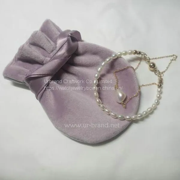 Jewelry Pouch Velvet Bag for Necklace Earrings Logo Customization photo-3