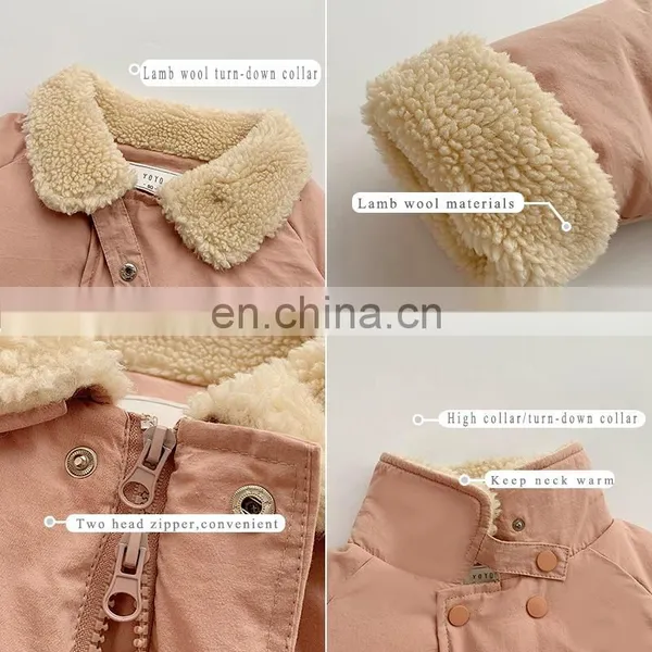 5666/Newest Lamb Wool Turn-down Collar Fashion Coat Kids Girl Padding Warm Long Coats photo-6