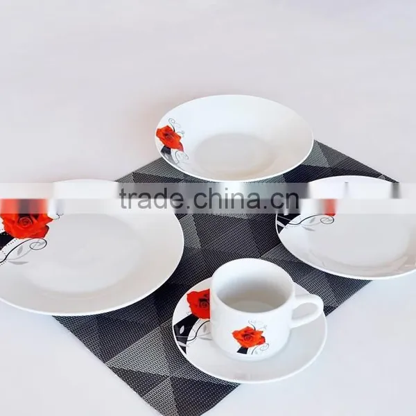 ceramic tableware with flower decal