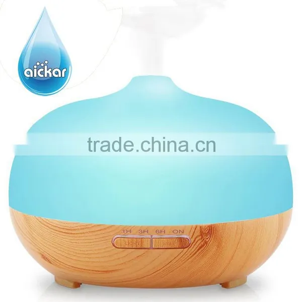 Aromatherapy Diffuser Wood Grain and Grass Cool Mist Ultrasonic Essential Oil Diffuser With LED Light AN-0433 photo-5