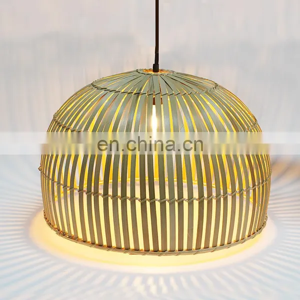Chinese Restaurant Hanging Lamp Handmade Woven Bamboo Lamp Shade Bamboo Pendant Lamp
