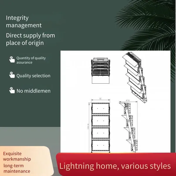 High-brightness, Energy-saving, High-power 2000w Led Fin Floodlights for Stadiums, Suitable for Night Football, Basketball and Other Sports Events Lighting photo-2
