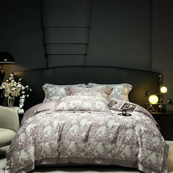 100% Cotton Breathable Duvet Cover Set – Minimalist 4 Piece Soft & Cozy Bedding, All Season photo-2