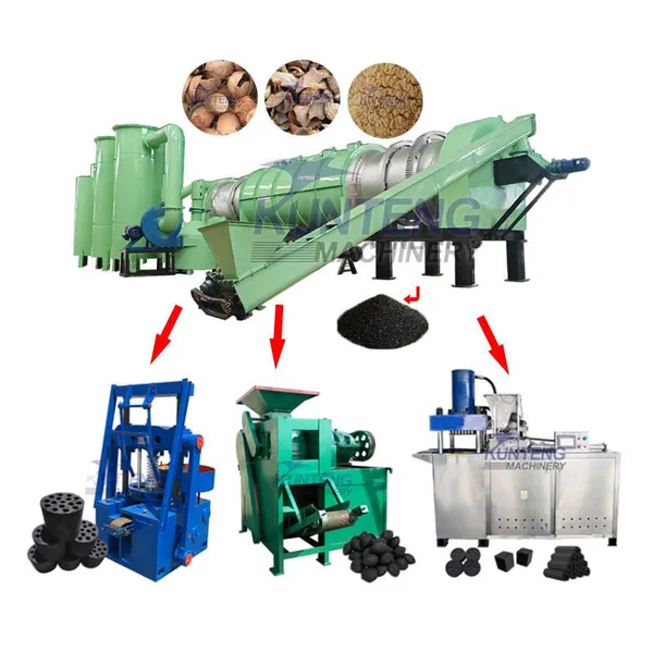 Converting Biomass to Briquettes Automatic Sawdust Coconut Shell Charcoal Briquette Processing Plant EPC