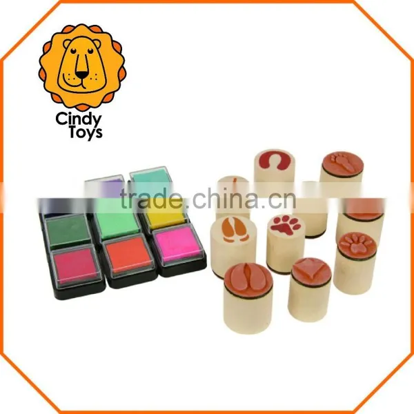 Wooden Rubber Stamp Animal Tracks 10 Pcs for Kids photo-3