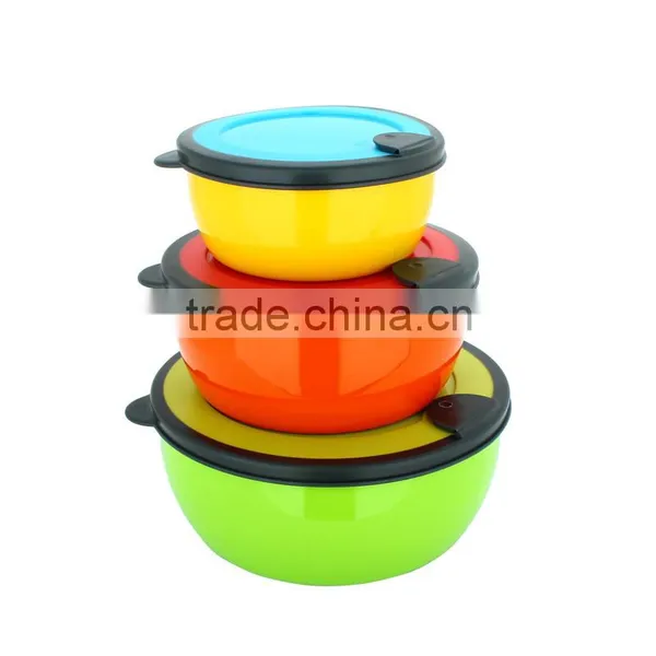 Color Tableware Mixing Bowl Tiffin Box Stainless Steel Keep Food Fresh Storage Boxes With Plastic Lid photo-2