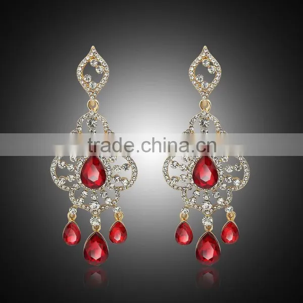 Stylish Retro Rhombus Crystal Ethnic Style Chandelier Earrings photo-5