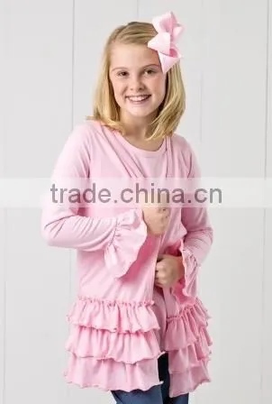 Stylish Long Sleeve Ruffled Children Cardigan Buttonless Girls Cardigan photo-3