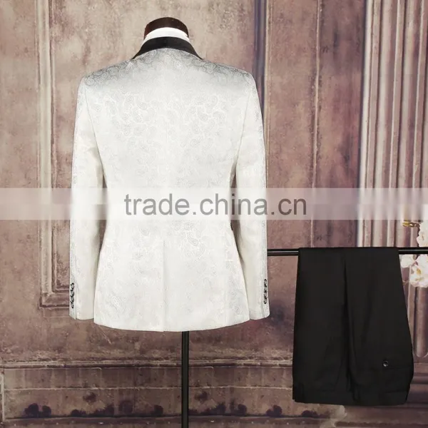 2016 Fashion Men White Wedding Suit Coat Pant Men Suit Latest Design Slim Fit Suit for Men photo-2