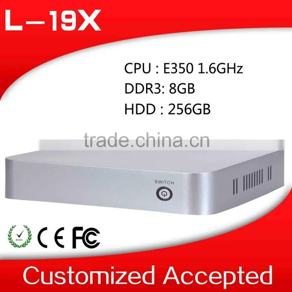 2014 New Support VGA media server mini pc server atom z3735f L19x E350 2G RAM 32G SSD