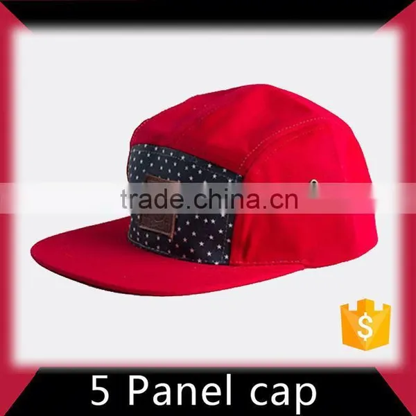 Small Moq Discount 5 Panel Hat With Leather Patch photo-2