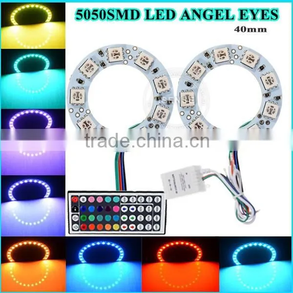5050 Smd 80mm DC12V Black PCB Full Circle Angel Eyes for Honda Fit photo-6