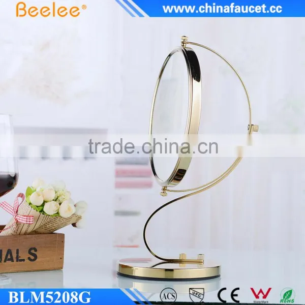 S Shape Frame 8'' Decktop Golden Decorative Makeup Mirror photo-5