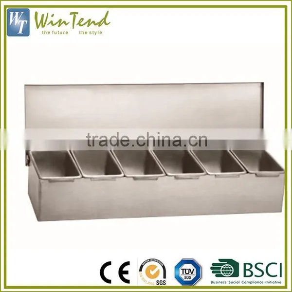 Condiment Dispenser With 4 Compartments Kitchen Stainless Steel Wholesale Spice Containers photo-3