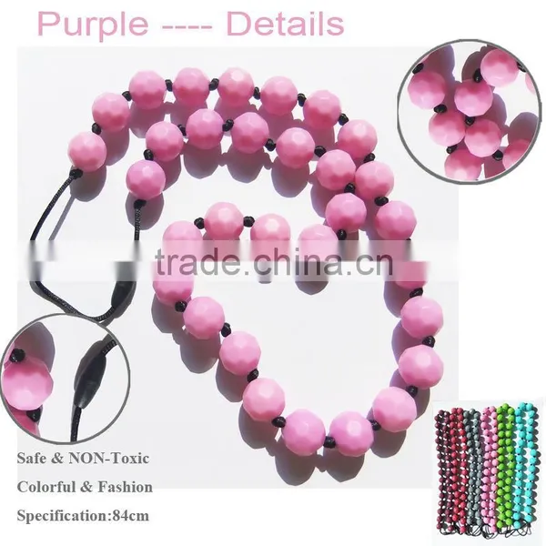 2015 Latest China Silicone Beaded Necklaces Baby Chew Statement Beaded Necklace photo-3