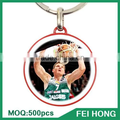Wholesale Bulk Metal Two Sided American Printed Basketball Team Keychain photo-5