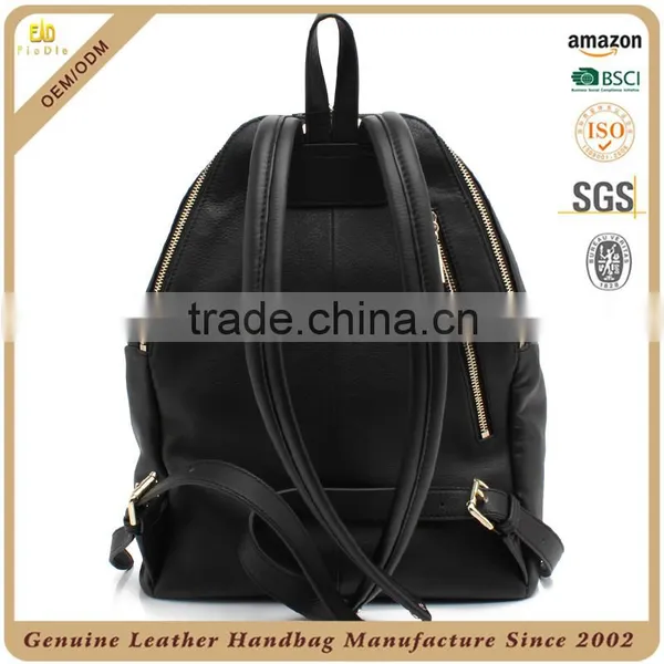 CSS1597-001 Low Price Black Leather Laptop Backpack Bag photo-3