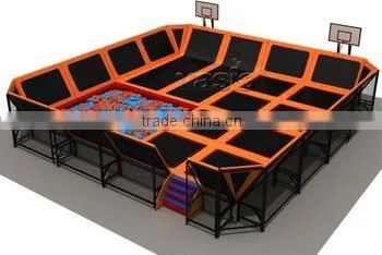 TUV Kids Sky Zone Rectangule Jumping Trampoline Park With Basketball Hoop for Sale Quality Choice Most Popular photo-2