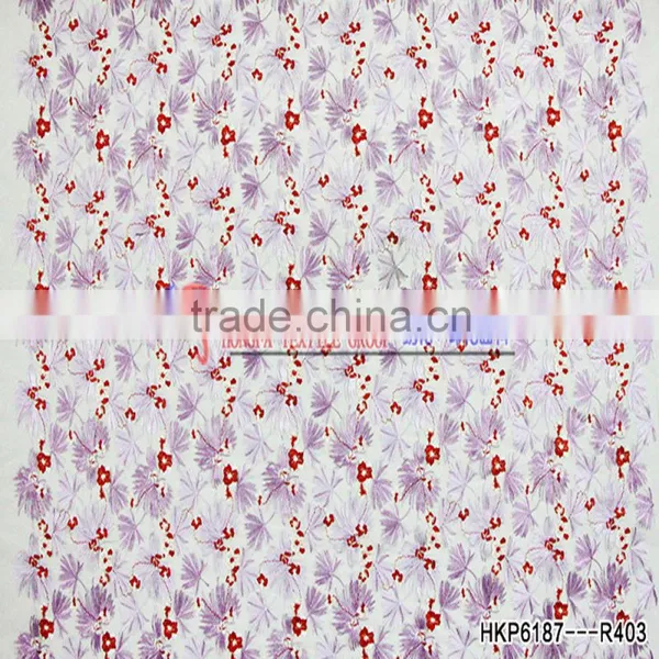 2017 In Style Fashion Embroidery Designs 50-51inch Width Polyester Mesh Fabric With Colorful Emboridery Thread photo-2
