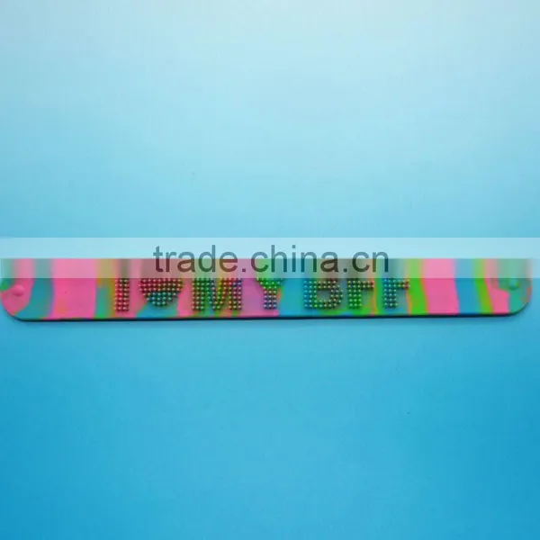 Nice Promotional Gift I LOVE MY BFF Slap Band New Silicone Slap Bracelet