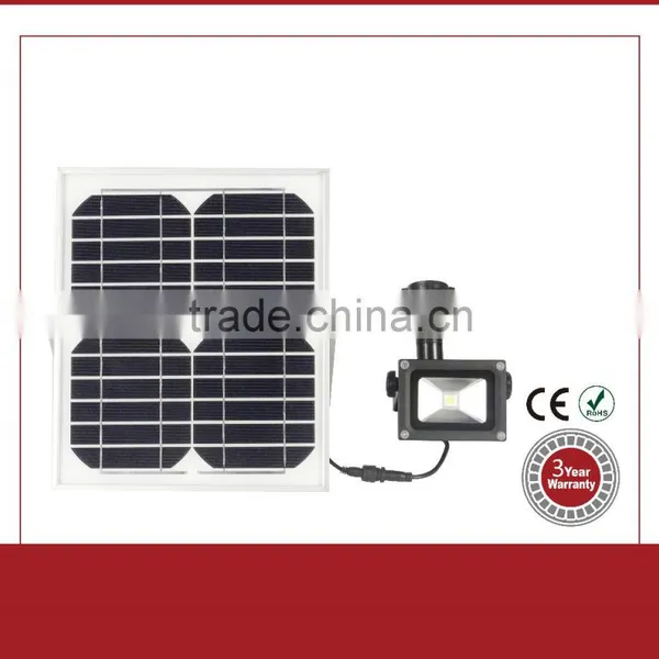 High Brightness PIR Motion Sensor 10w Outdoor Led Solar Flood Light