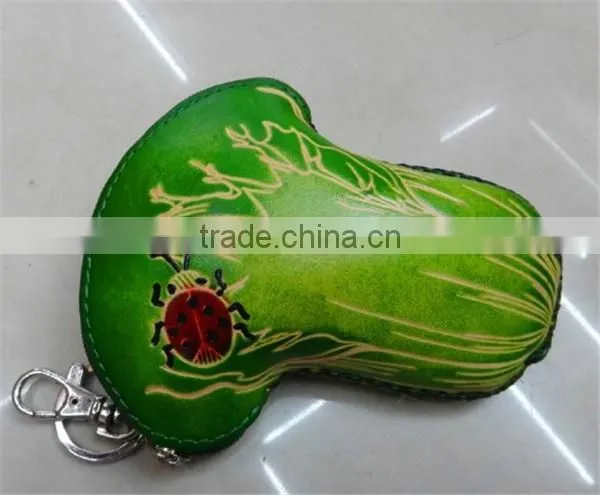 Chinese Handmade Animal Shape Genuine Leather Zip Coin Purse photo-4