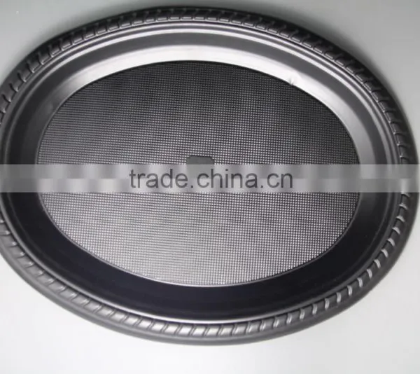 Hot Sale 7 *9inch Disposable Black PS Plastic Restaurant Oval Plate photo-2