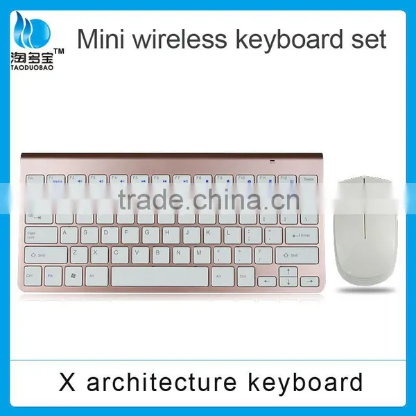 Rose Gold Wireless Multimedia Keyboard and Mouse photo-3
